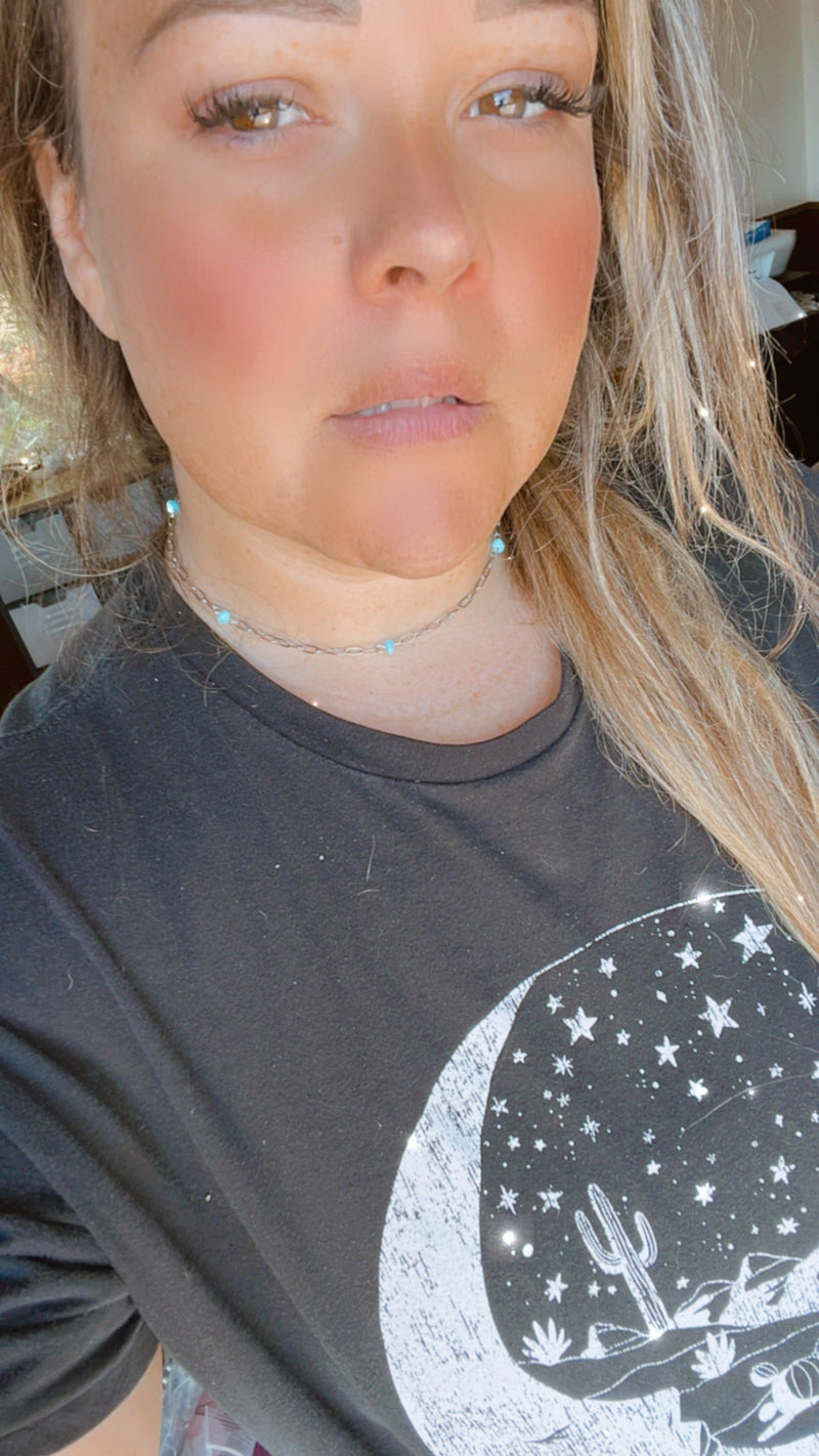 14 inch chain choker and Kingman turquoise
