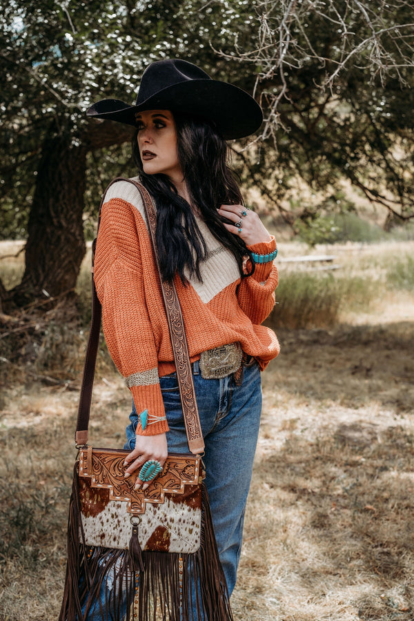 The Lancaster Purse (Gold Splattered Cowhide) a Haute Southern Hyde by Beth Marie Exclusive