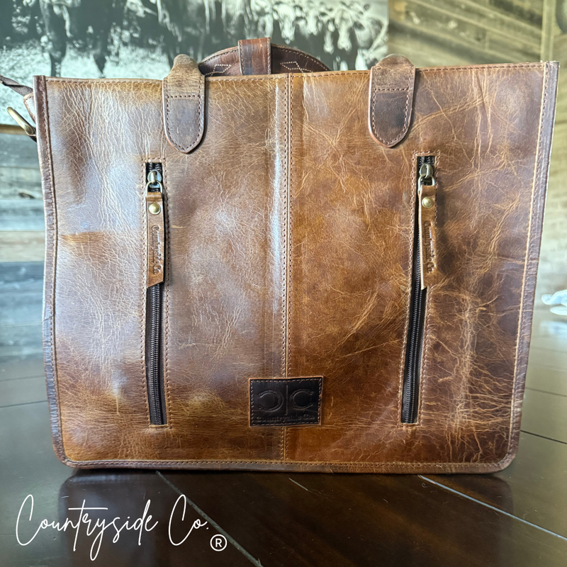 Jesse Conceal Carry Cowhide and Tooled Leather Tote Purse