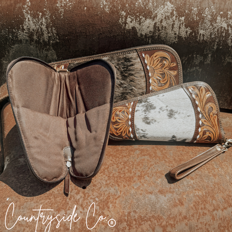 El Dorado Tooled Leather and Cowhide Carry Case by Countryside Co.
