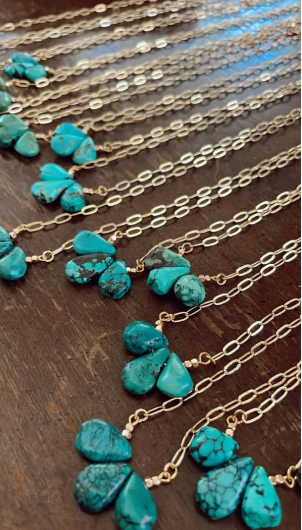 Turquoise Petals Necklace