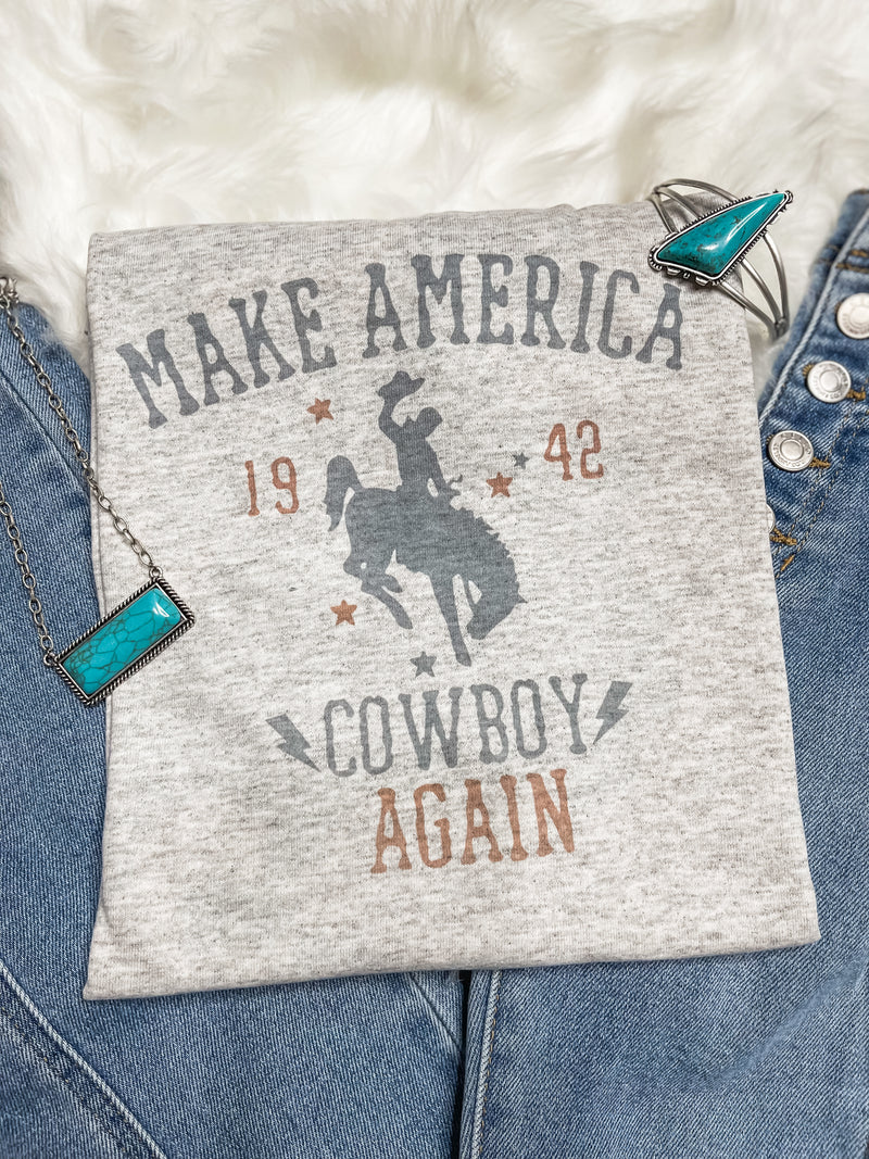 Make America Cowboy Tee (Grey)